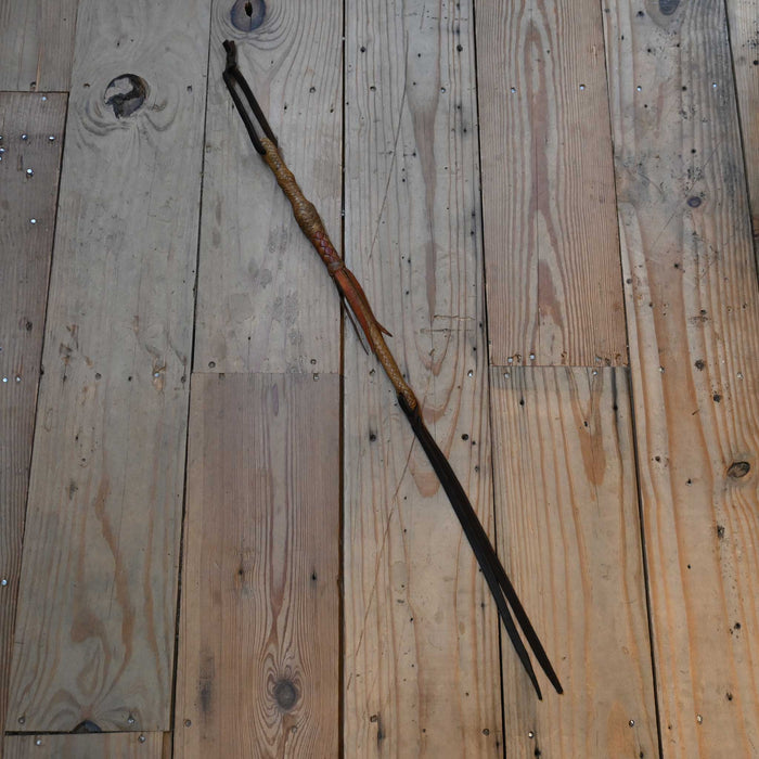 30" Braided Rawhide & Leather Quirt Tack - Whips, Crops & Quirts misc