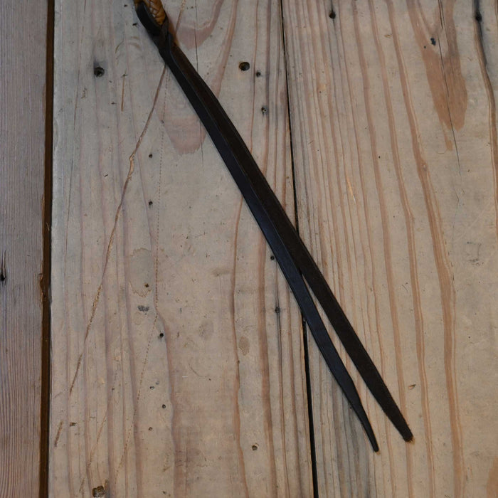30" Braided Rawhide & Leather Quirt Tack - Whips, Crops & Quirts misc