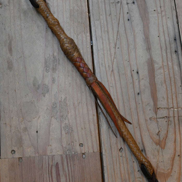 30" Braided Rawhide & Leather Quirt Tack - Whips, Crops & Quirts misc