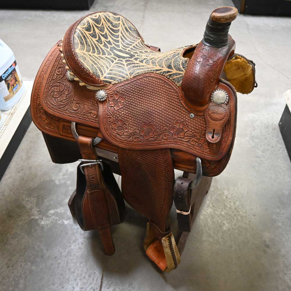 14.5" USED TESKEY'S COWBOY COLLECTION ROPING SADDLE Saddles TESKEY'S SADDLERY LLC   