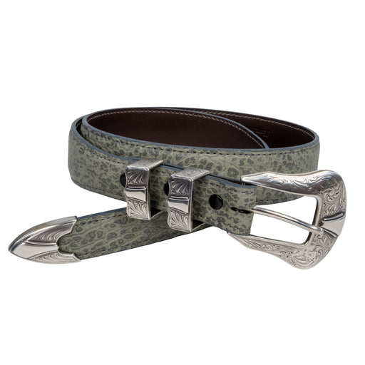 Men's Bison Tapered Grey Belt w/Buckle - 1 1/4" MEN - Accessories - Belts & Suspenders Chacon Leather
