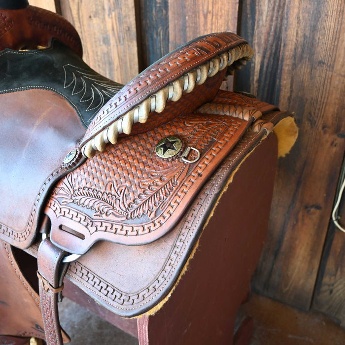 15" USED COWBOY CLASSIC TEAM ROPING SADDLE