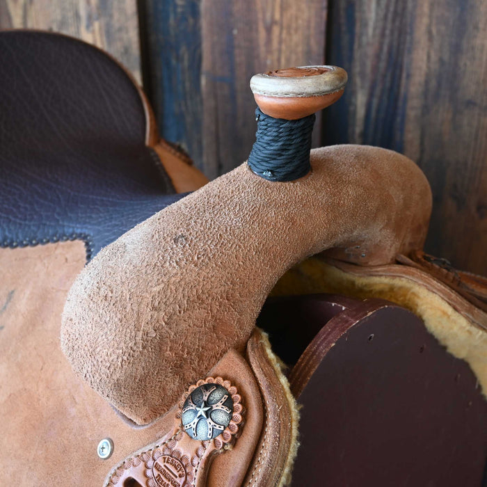 16.5" USED TESKEY'S TEAM ROPING SADDLE
