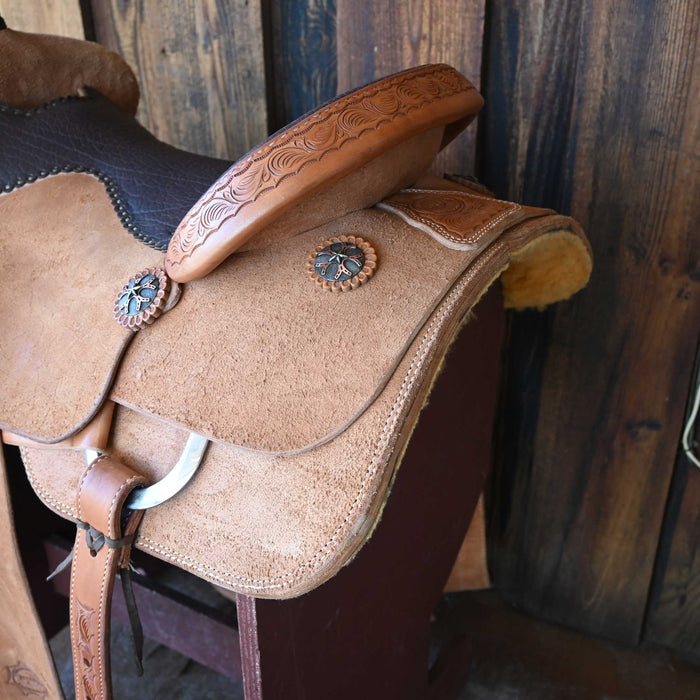 16.5" USED TESKEY'S TEAM ROPING SADDLE