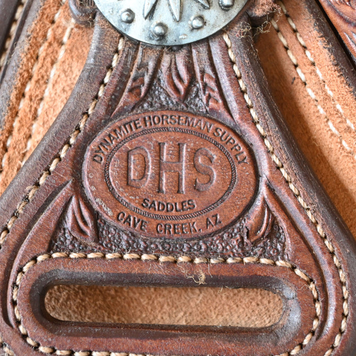 14" USED DHS TEAM ROPING SADDLE Saddles - Used Dynamite Horseman Supply