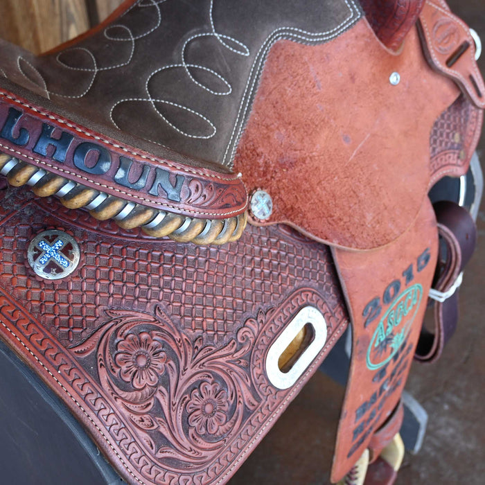 14" USED TESKEY'S BARREL TROPHY SADDLE