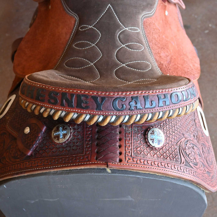 14" USED TESKEY'S BARREL TROPHY SADDLE