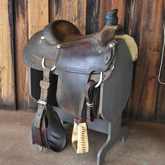 14.5" USED MARTIN TEAM ROPING SADDLE Saddles - Used Martin Saddlery