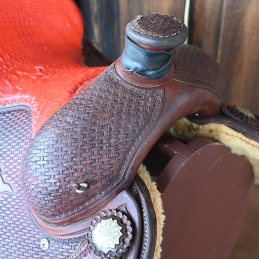 14" USED JEFF SMITH CALF ROPING SADDLE Saddles - Used Teskey's Saddlery