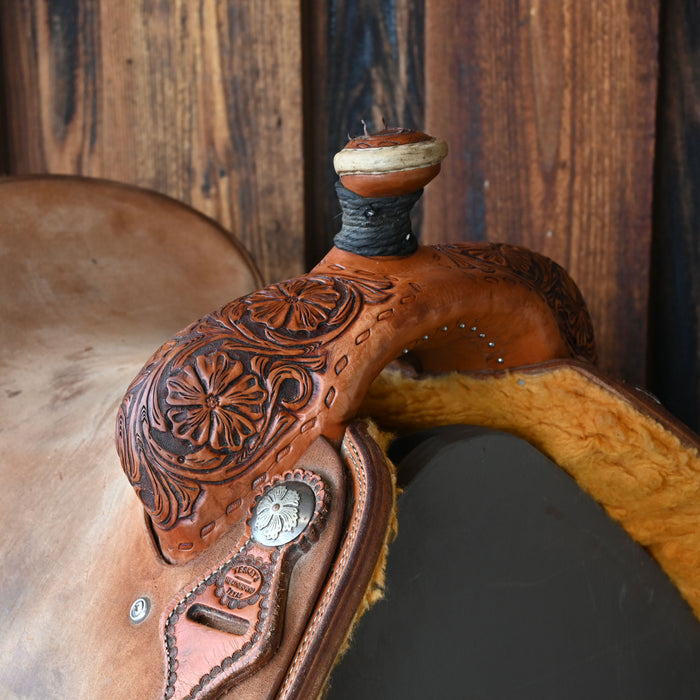 15" USED TESKEY'S CALF ROPING SADDLE Saddles - Used Teskey's Saddlery