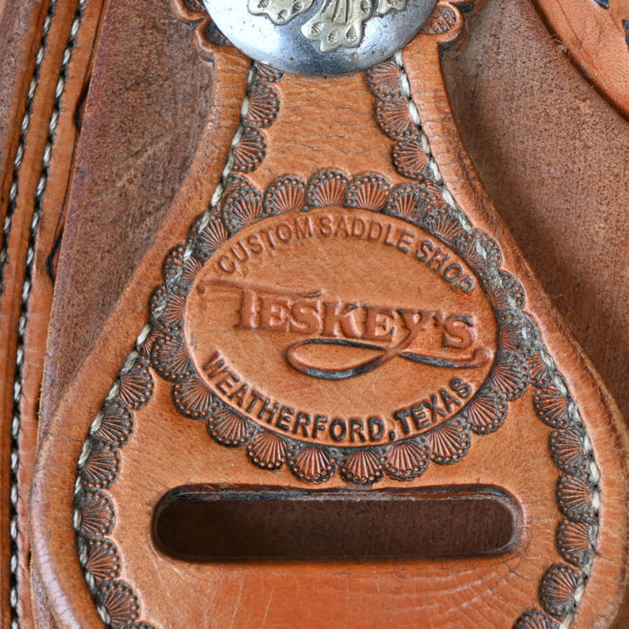 15" USED TESKEY'S CALF ROPING SADDLE Saddles - Used Teskey's Saddlery