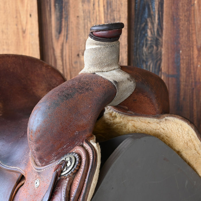 14.5" USED JEFF SMITH BUSTER WELCH RANCH CUTTER SADDLE