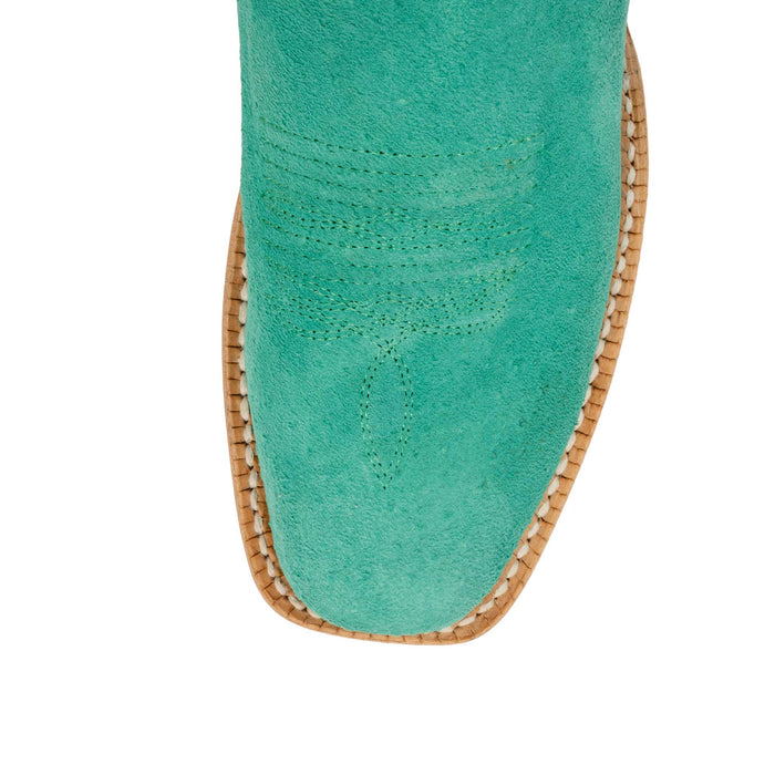 R. Watson Women's Turquoise Boar Square Toe Boot