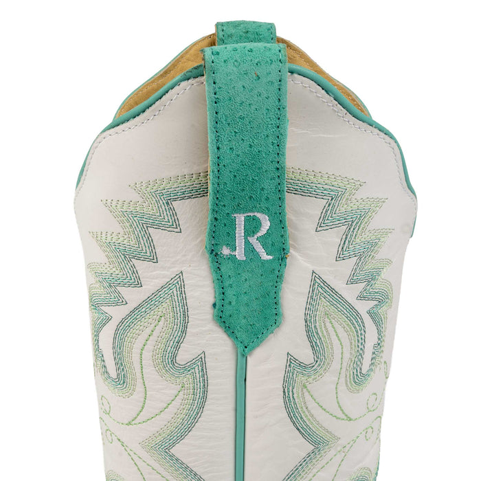 R. Watson Women's Turquoise Boar Square Toe Boot
