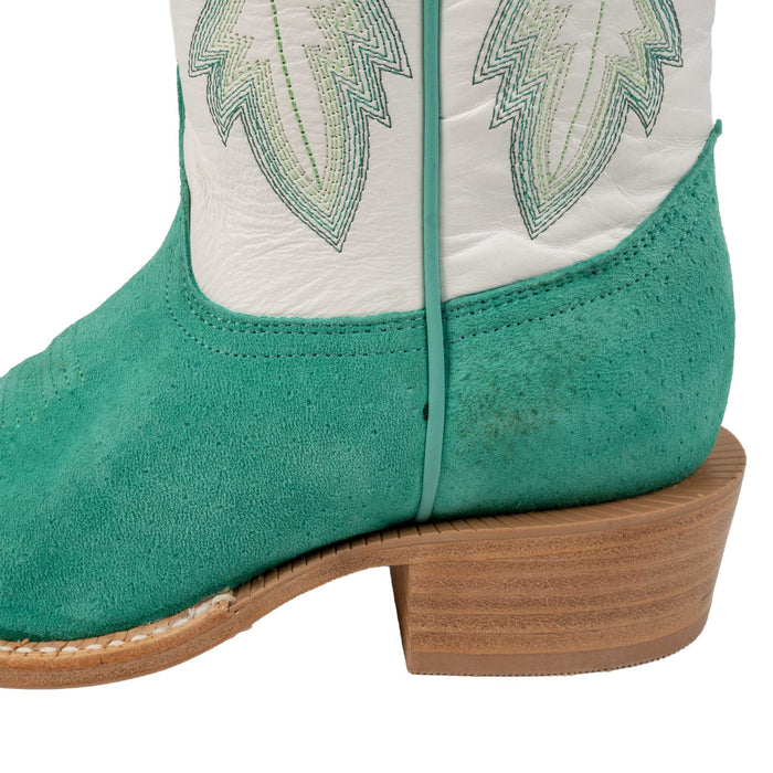 R. Watson Women's Turquoise Boar Square Toe Boot