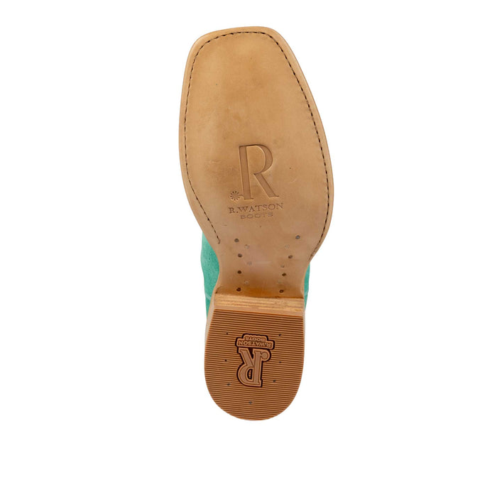 R. Watson Women's Turquoise Boar Square Toe Boot