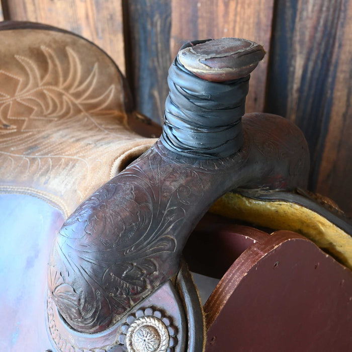 14" USED CORRIENTE TEAM ROPING SADDLE