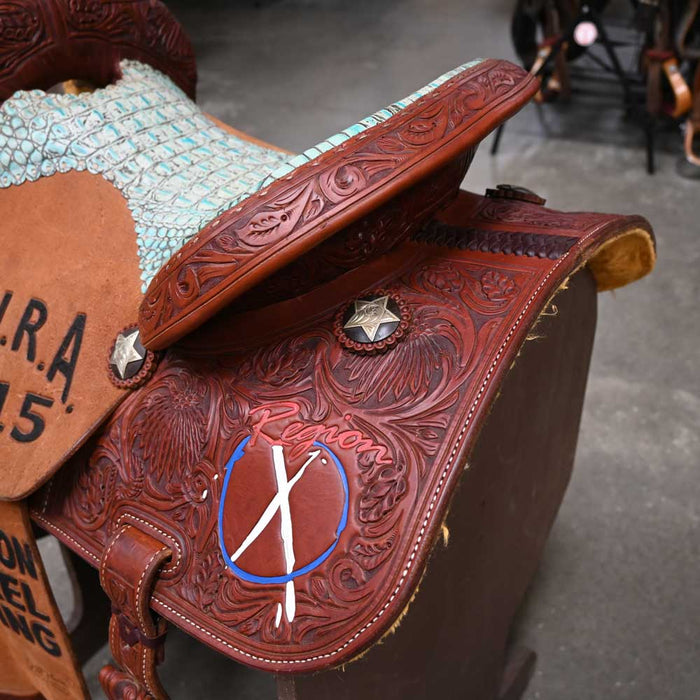 14.5" USED JEFF SMITH COWBOY COLLECTION BARREL SADDLE Saddles - Used Jeff Smith