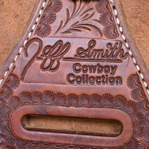 14.5" USED JEFF SMITH COWBOY COLLECTION BARREL SADDLE Saddles Jeff Smith   