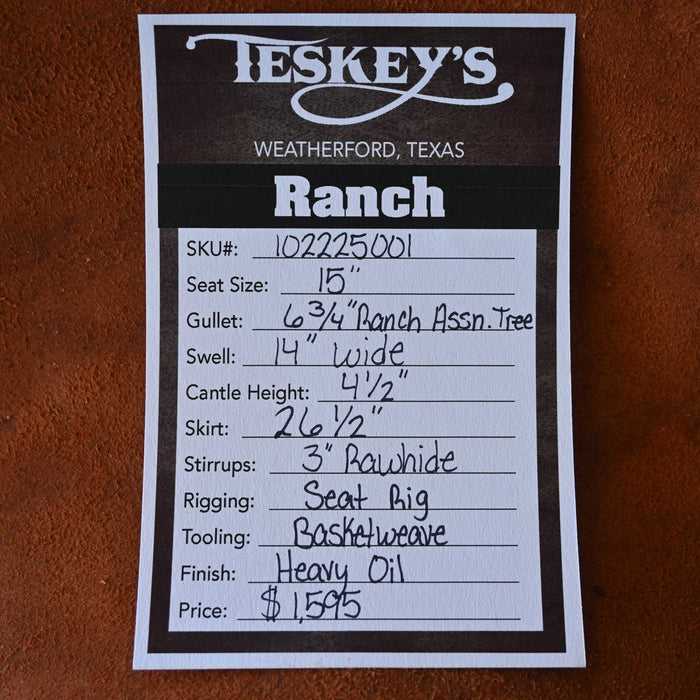 15" TESKEY'S RANCH ASSOCICATION SADDLE