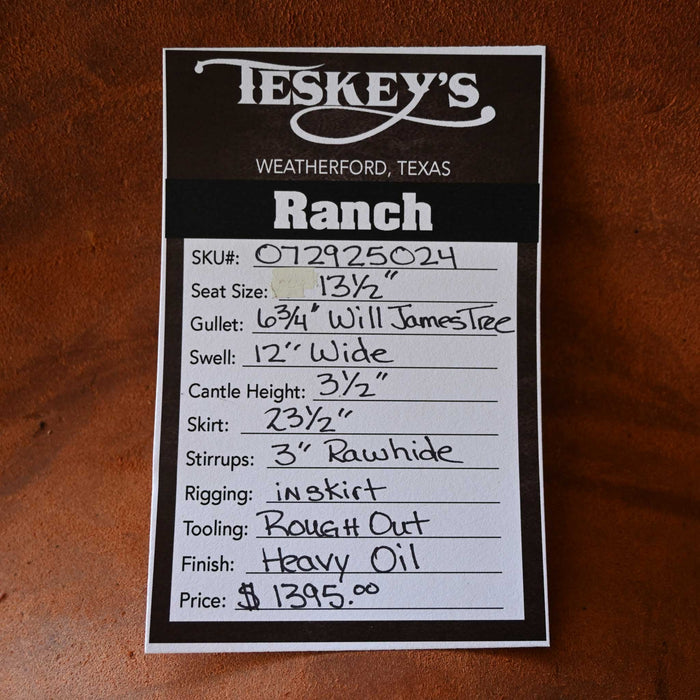 13.5" TESKEY'S JUNIOR STRIP DOWN RANCH SADDLE Saddles - New Teskey's Saddlery