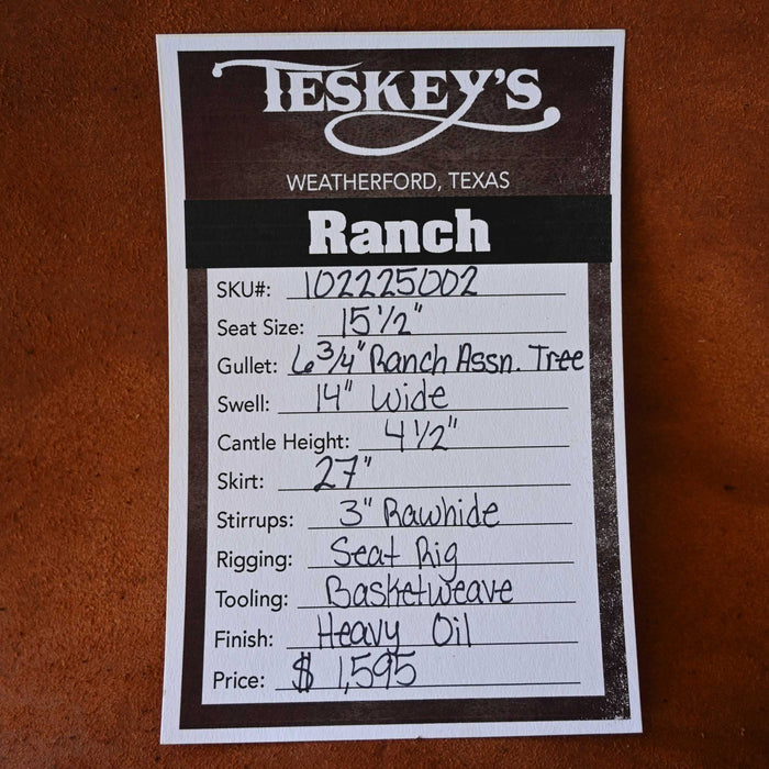 15.5" TESKEY'S RANCH ASSOCIATION SADDLE