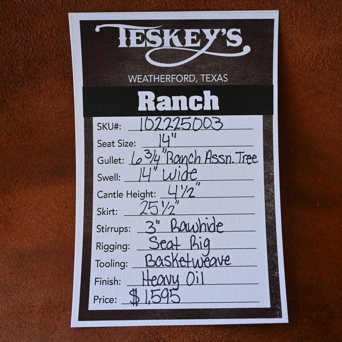 14"  TESKEY'S RANCH ASSOCIATION SADDLE