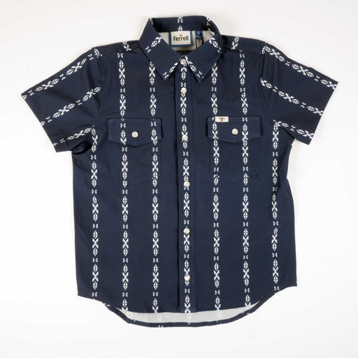 Ferrell Brand Boy's Maverick Blue Pearl Snap Shirt KIDS - Boys - Clothing - Shirts - Short Sleeve Shirts Ferrell Brand