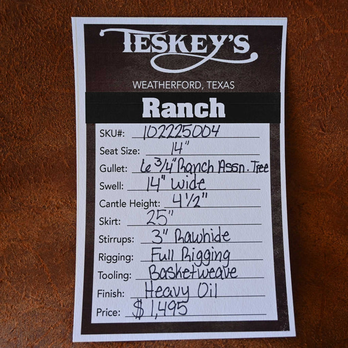 14" TESKEY'S RANCH ASSOCIATION SADDLE