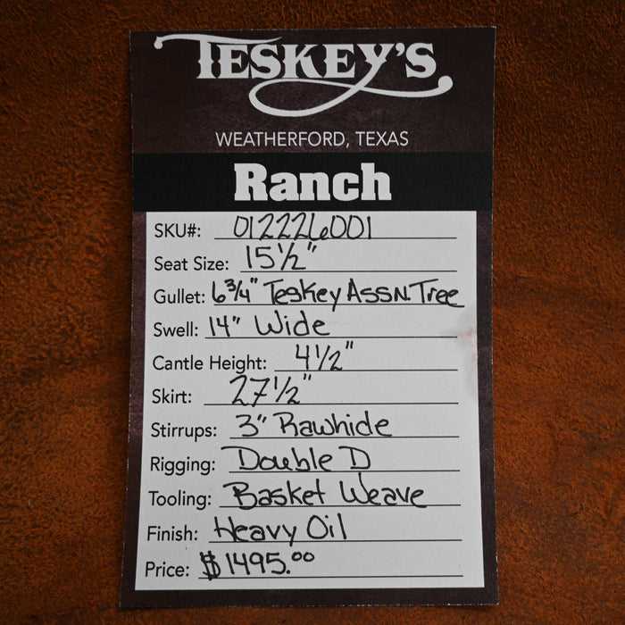 15.5" TESKEY'S RANCH ASSOCIATION SADDLE