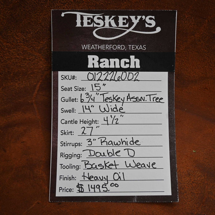15" TESKEY'S RANCH ASSOCIATION SADDLE