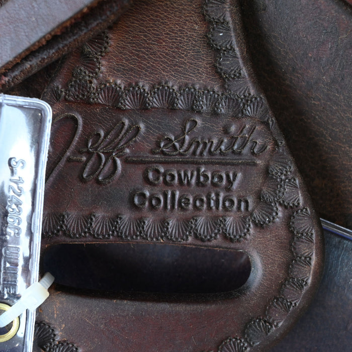 16" USED JEFF SMITH TEAM ROPING SADDLE Saddles - Used Dynamite Horseman Supply