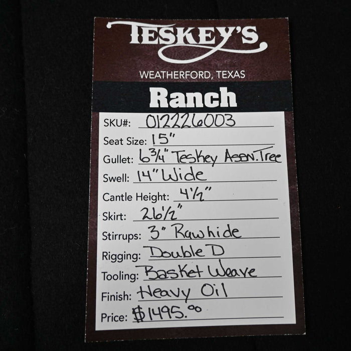 15" TESKEY'S RANCH ASSOCIATION SADDLE