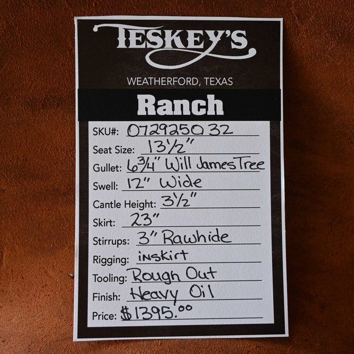 13.5" TESKEY'S JUNIOR STRIP DOWN RANCH SADDLE Saddles - New Teskey's Saddlery