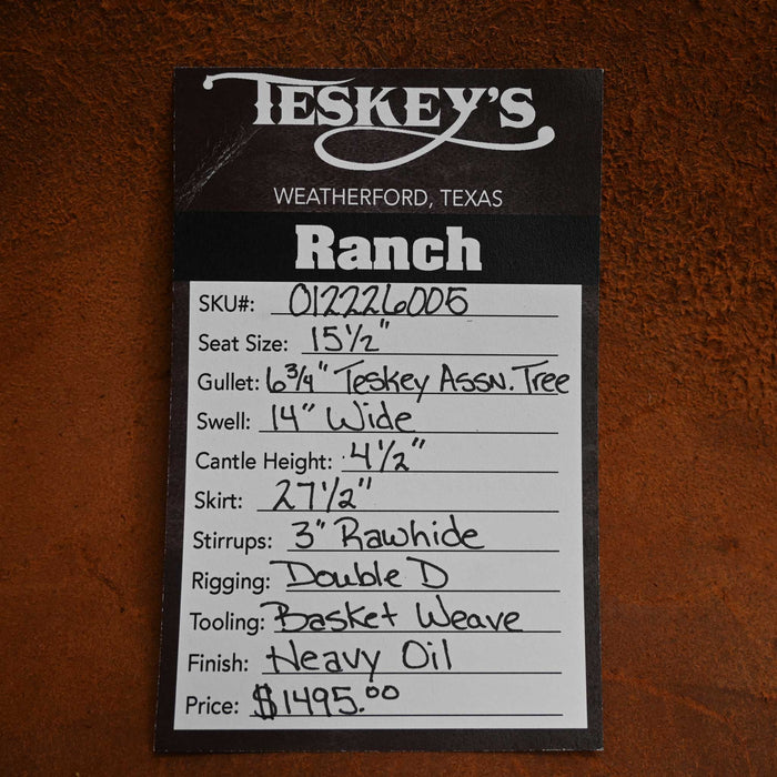 15.5" TESKEY'S RANCH ASSOCIATION SADDLE