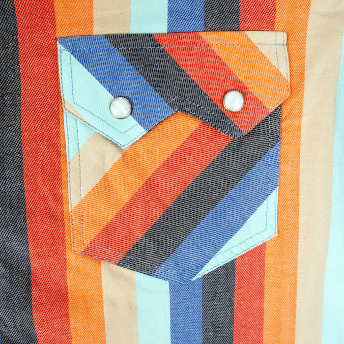 Rock & Roll Denim Men's Vintage Stripe Orange Pearl Snap Shirt MEN - Clothing - Shirts - Long Sleeve Panhandle