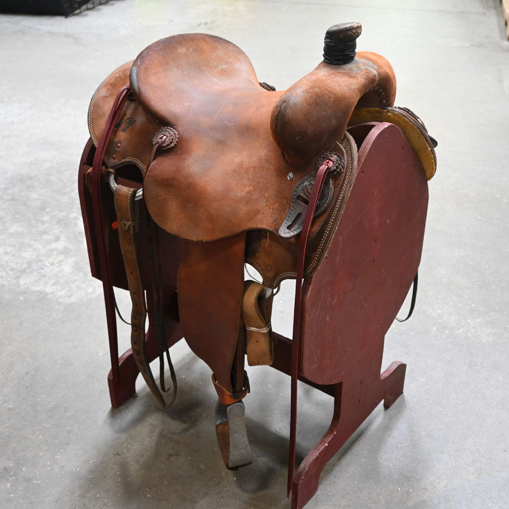 15" USED TESKEY'S STRIP DOWN RANCH SADDLE