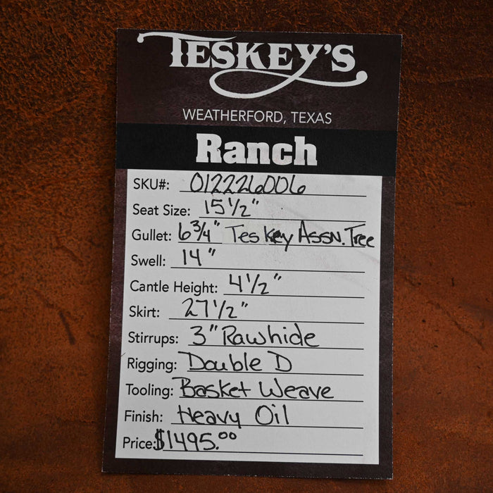 15.5" TESKEY'S RANCH ASSOCIATION SADDLE