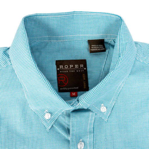 Roper Men's Plaid Turquoise Button Down Shirt MEN - Clothing - Shirts - Long Sleeve Roper Apparel & Footwear