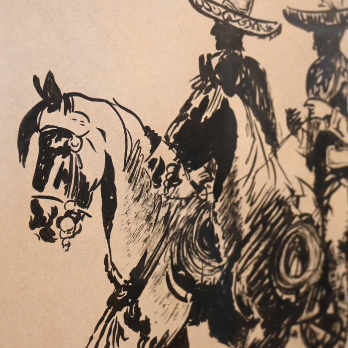 Two Charros on Horse Back by Edward Borein