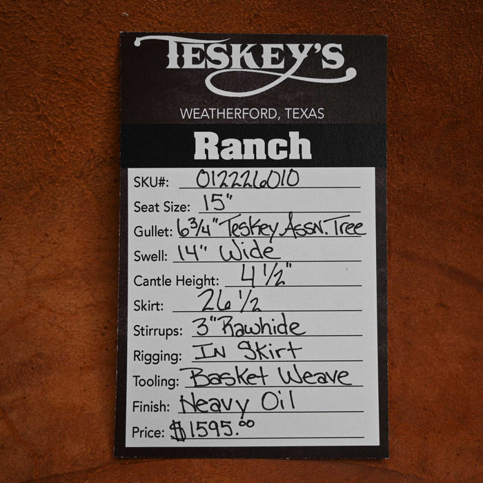 15" TESKEY'S RANCH ASSOCIATION SADDLE