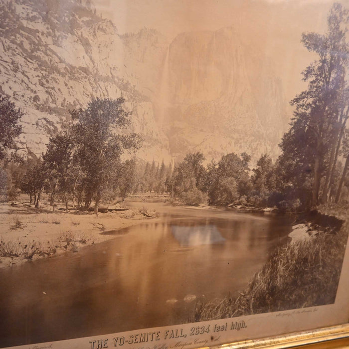 Original 1863 Stereograph of Yosemite Falls by Charles Leander Weed