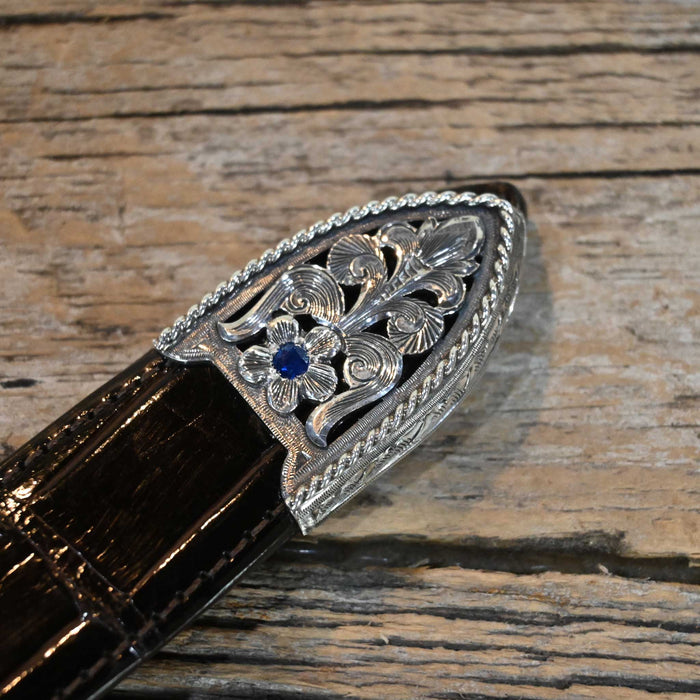 Harry Hudson 4pc. Filigree Buckle Set w/Sapphire Stones