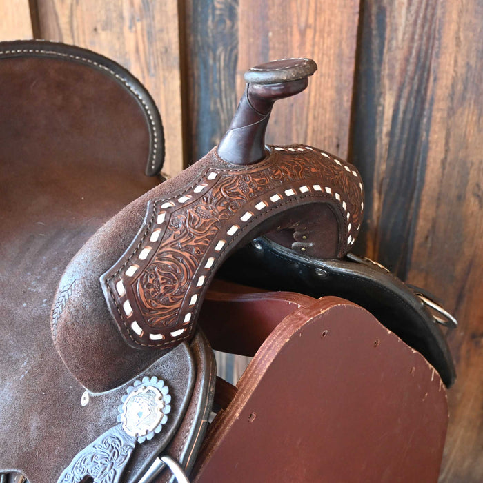 14" USED DOUBLE J POZZI PRO BARREL SADDLE