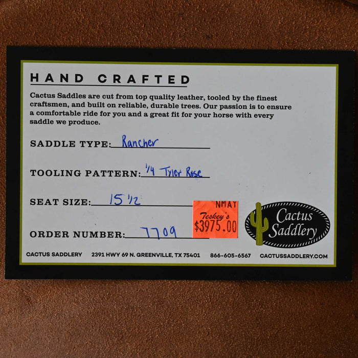 15.5" CACTUS RANCH SADDLE Saddles - New CACTUS SADDLERY