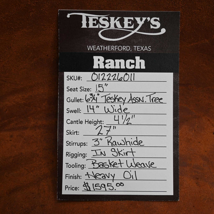 15" TESKEY'S RANCH ASSOCIATION SADDLE