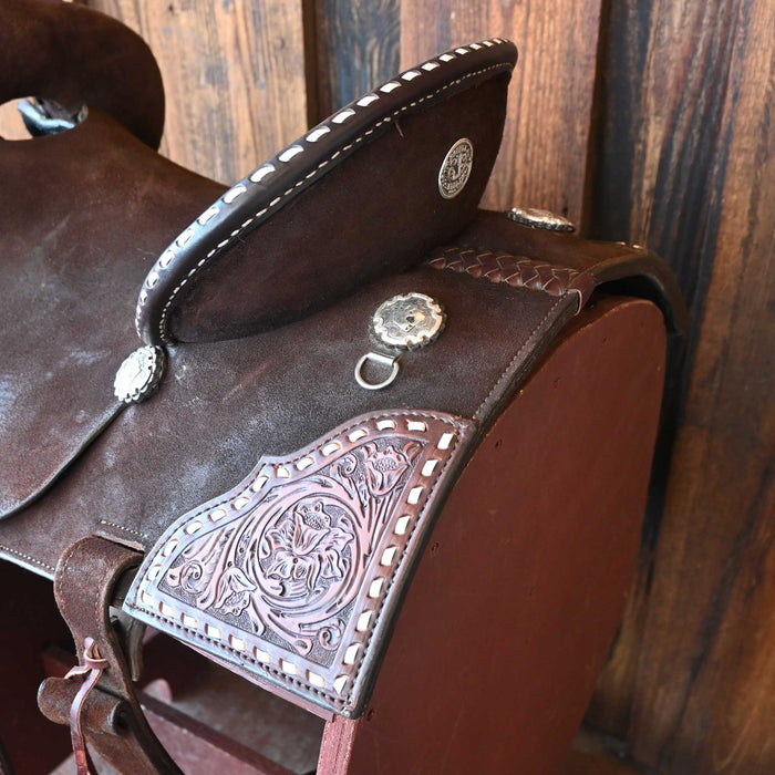 14" USED DOUBLE J POZZI PRO BARREL SADDLE