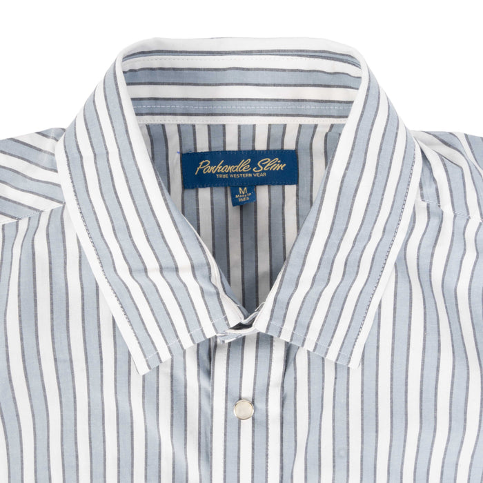 Panhandle Slim Men's Blue Stripe Pearl Snap Western Shirt MEN - Clothing - Shirts - Short Sleeve Panhandle