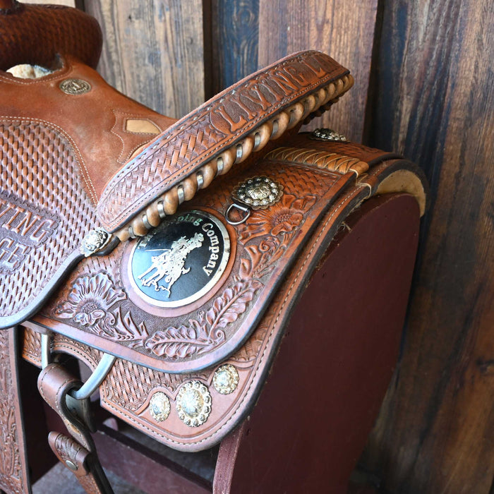 14.5" USED DOUBLE J TEAM ROPING SADDLE