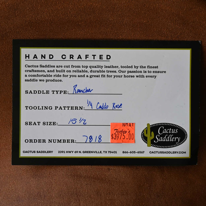 15.5" CACTUS RANCH SADDLE Saddles - New CACTUS SADDLERY